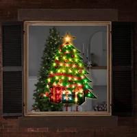 Northlight 22.5in  Tree With Presents Christmas Window Decor