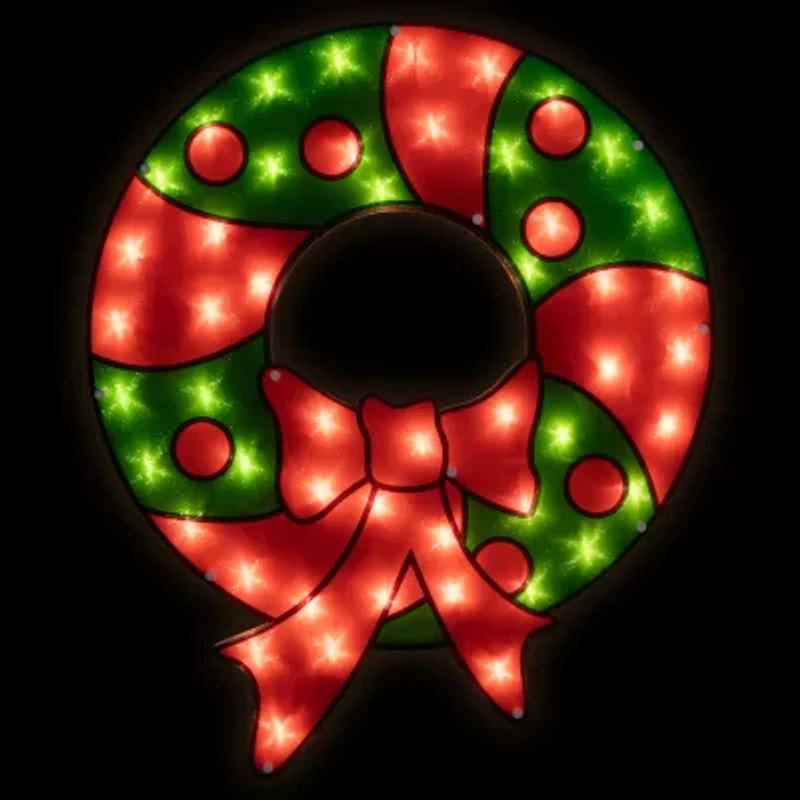 Northlight 23in Prelit Wreath Christmas Window Decor