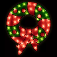 Northlight 23in Prelit Wreath Christmas Window Decor