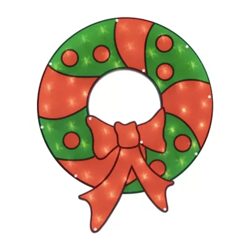 Northlight 23in Prelit Wreath Christmas Window Decor