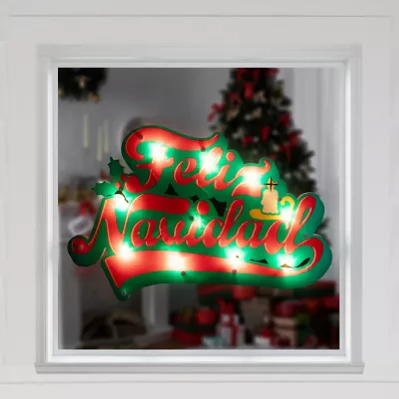 Northlight 18in Prelit Feliz Navidad Christmas Window Decor
