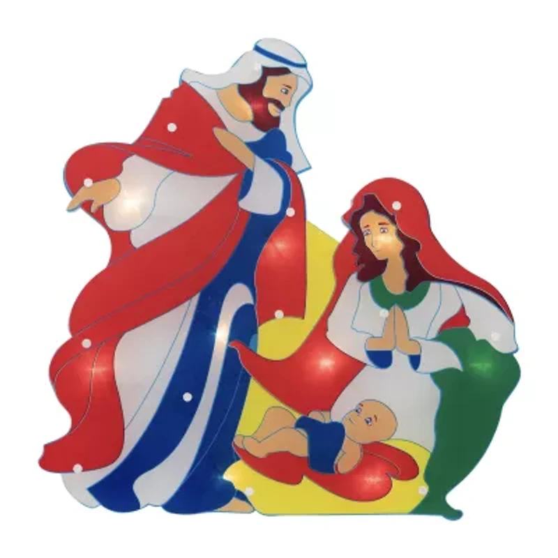 Northlight 17.75in Prelit Holy Family Nativity Christmas Window Decor