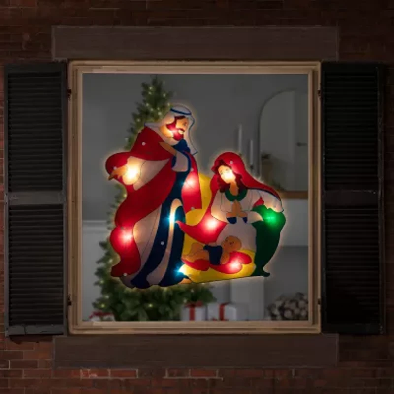 Northlight 17.75in Prelit Holy Family Nativity Christmas Window Decor