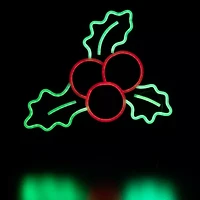 Northlight 12in Led Holly Berries Christmas Window Decor