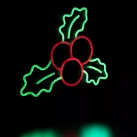 Northlight 12in Led Holly Berries Christmas Window Decor