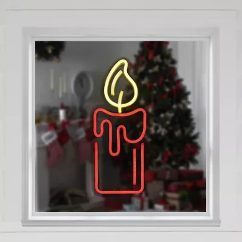 Northlight 12in Red Led Candle Christmas Window Decor