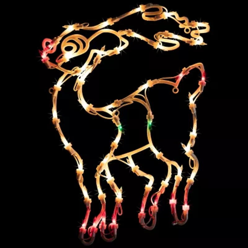 Northlight 18in Prelit Reindeer Christmas Window Decor