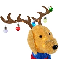 Northlight Led Dog Wearing Antlers Christmas Yard Art