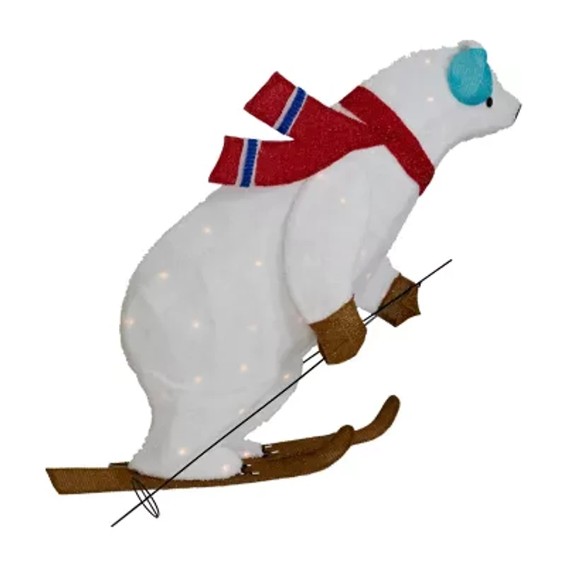 Northlight Lighted Skiing Polar Bear Christmas Yard Art