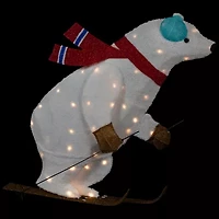Northlight Lighted Skiing Polar Bear Christmas Yard Art