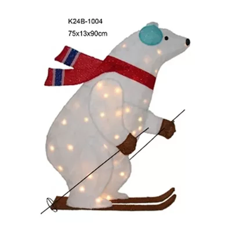 Northlight Lighted Skiing Polar Bear Christmas Yard Art