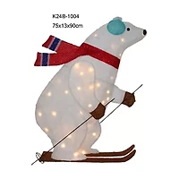 Northlight Lighted Skiing Polar Bear Christmas Yard Art