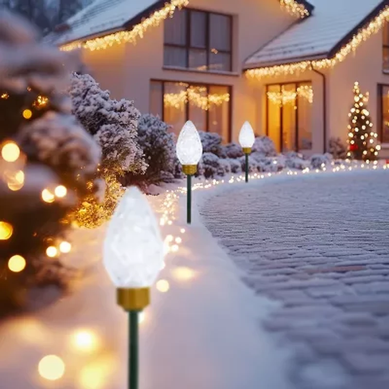 Northlight Led Jumbo  Bulb Pathway Marker Christmas Yard Art