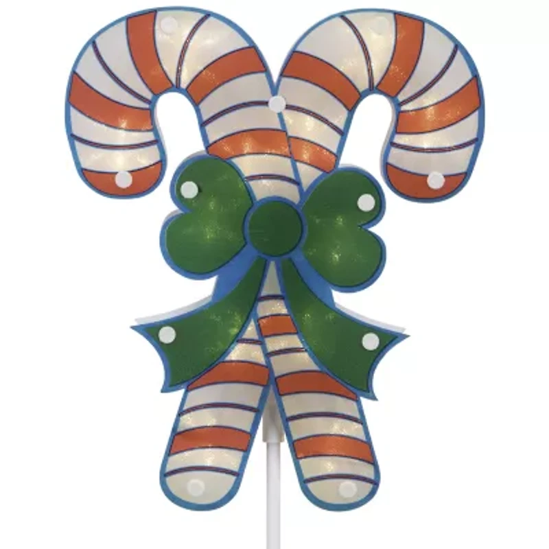Northlight Lighted Candy Cane Pathway Markers Christmas Yard Art