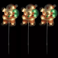 Northlight Lighted Santa Claus Pathway Markers Christmas Yard Art