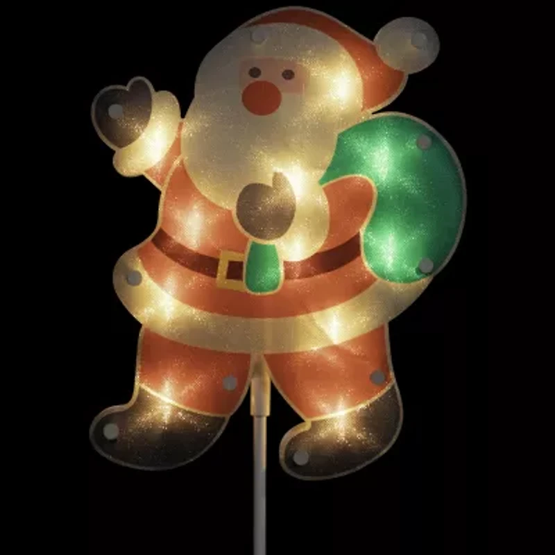 Northlight Lighted Santa Claus Pathway Markers Christmas Yard Art