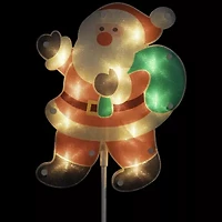 Northlight Lighted Santa Claus Pathway Markers Christmas Yard Art