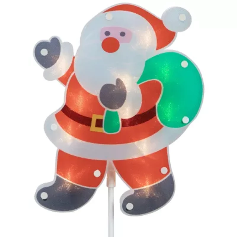 Northlight Lighted Santa Claus Pathway Markers Christmas Yard Art