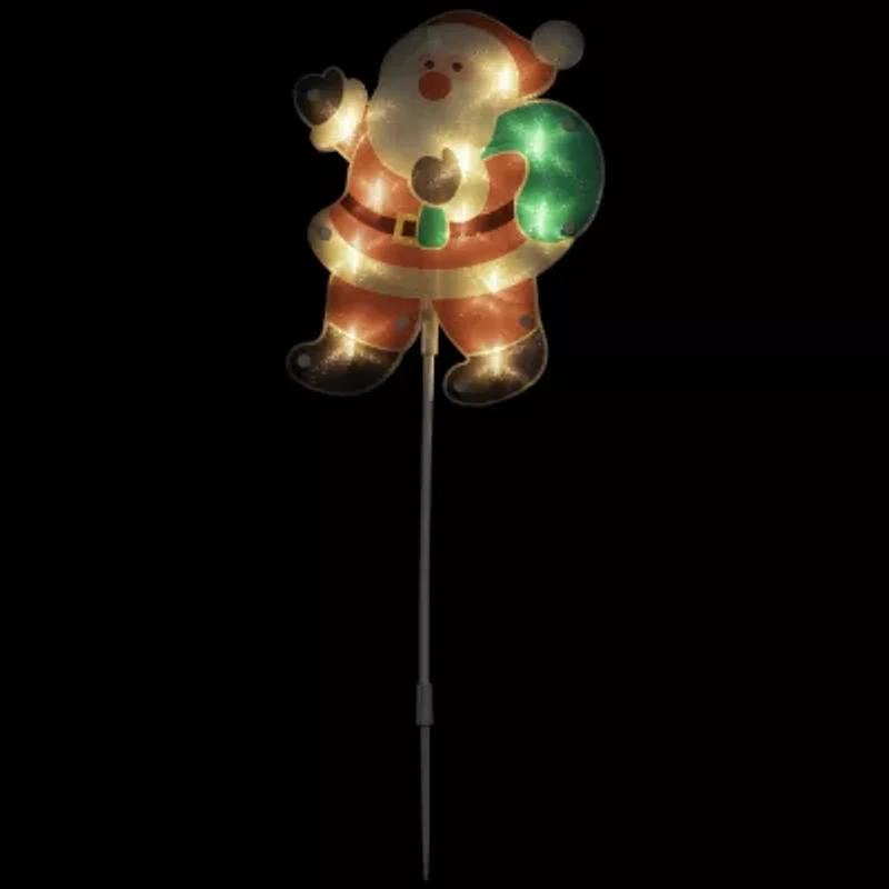 Northlight Lighted Santa Claus Pathway Markers Christmas Yard Art