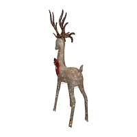 Northlight Led Champagne Deer Wh Bow Christmas Yard Art