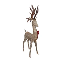 Northlight Led Champagne Deer Wh Bow Christmas Yard Art