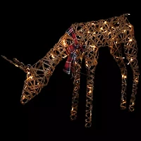 Northlight 35in Led Rattan Reindeer Christmas Yard Art