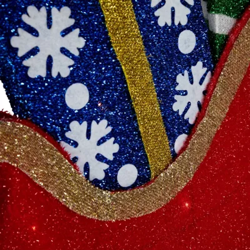 Northlight 3lighted Reindeer And Sleigh Christmas Yard Art