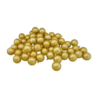 60ct Vegas Gold Shatterproof Matte Christmas Ball Ornaments 2.5'' (60mm)
