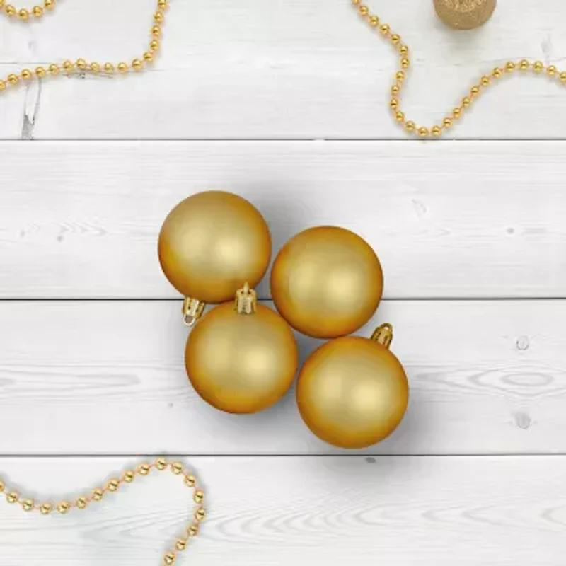 60ct Vegas Gold Shatterproof Matte Christmas Ball Ornaments 2.5'' (60mm)