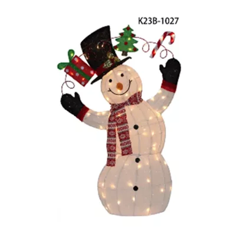 Northlight 3d Lighted Festive Snowman Christmas Yard Art