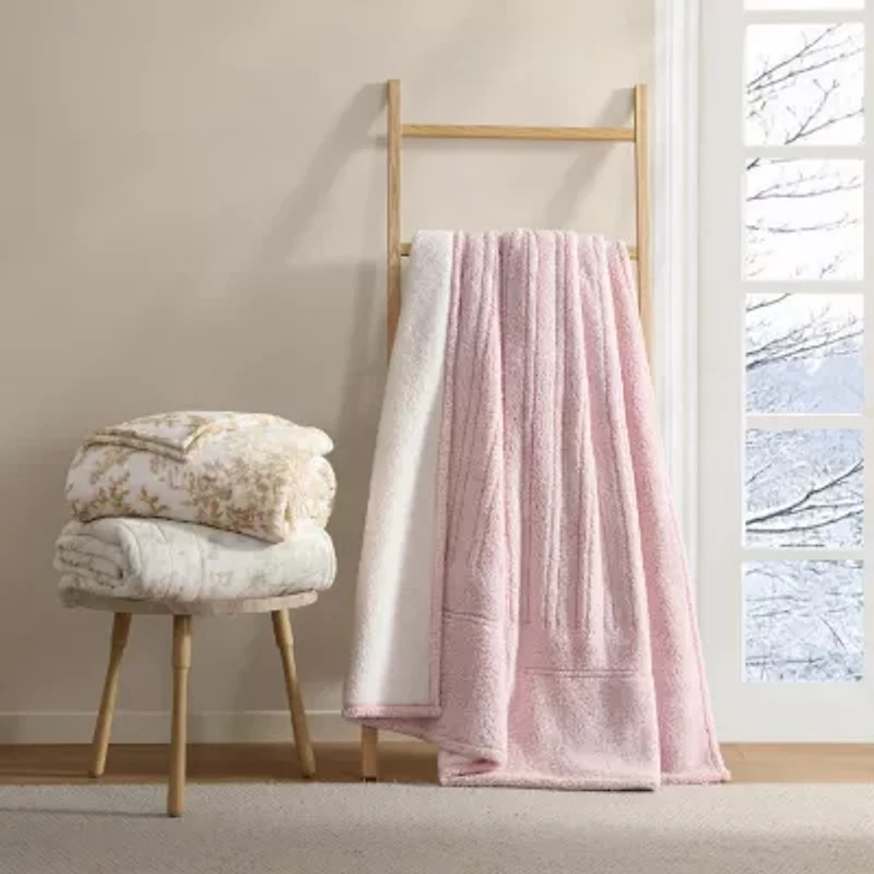 Laura Ashley Wistful Blooms Midweight Floral Blanket