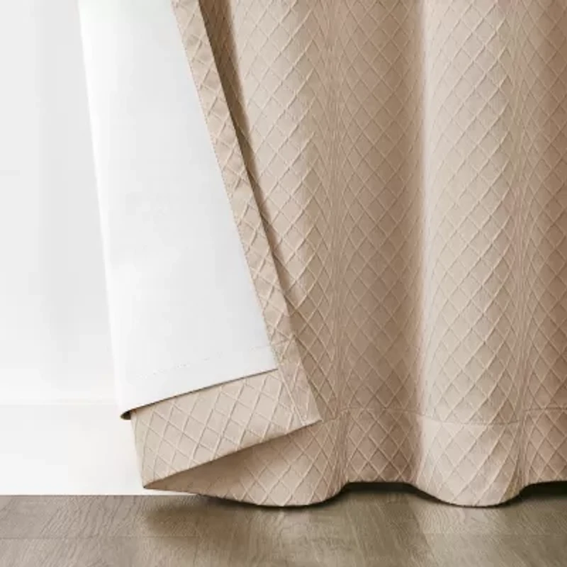 Fieldcrest Diamond Grommet Top Energy Saving 100% Blackout Single Curtain Panel