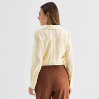 by&by Womens Juniors Long Sleeve Blouse