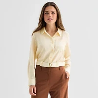 by&by Womens Juniors Long Sleeve Blouse