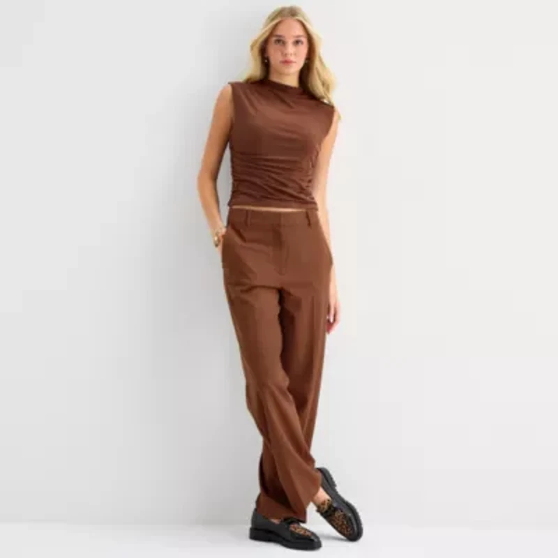 by&by Womens Wide Leg High Rise Juniors Trouser
