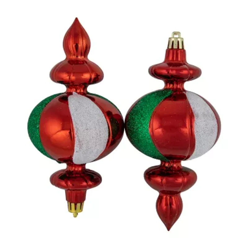 Northlight 6in Traditional Finial 8-pc Christmas Ornament