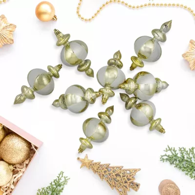 Northlight Shiny Shatterproof Finial 8-pc Christmas Ornament