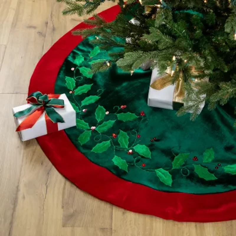Northlight Dark Green Velveteen Indoor Tree Skirt