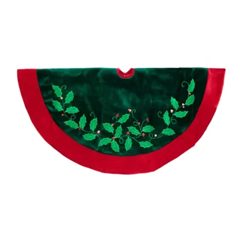 Northlight Dark Green Velveteen Indoor Tree Skirt