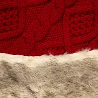 Northlight Cable Knit  Faux Fur Indoor Tree Skirt