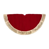 Northlight Cable Knit  Faux Fur Indoor Tree Skirt