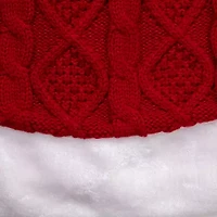 Northlight Cable Knit  With Faux Fur Trim Indoor Tree Skirt