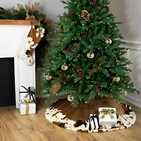 Northlight Corduroy   With Faux Fur Indoor Tree Skirt