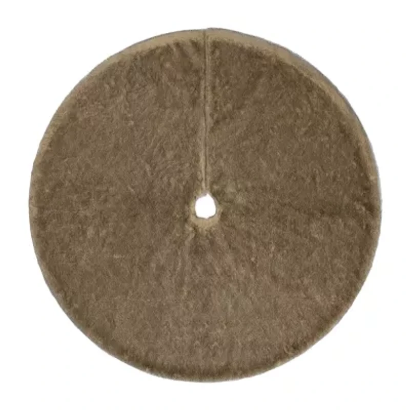 Northlight 48in Brown Wolf Fur Indoor Tree Skirt
