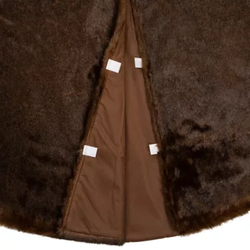 Northlight 48in Brown Mink Fur Indoor Tree Skirt