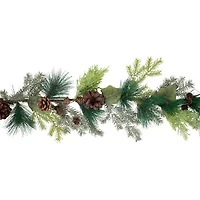 Northlight Pine Cone And Cedar   Unlit Christmas Indoor Garland
