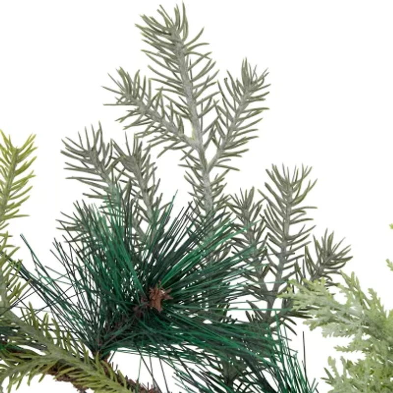 Northlight Pine Cone And Cedar   Unlit Christmas Indoor Garland