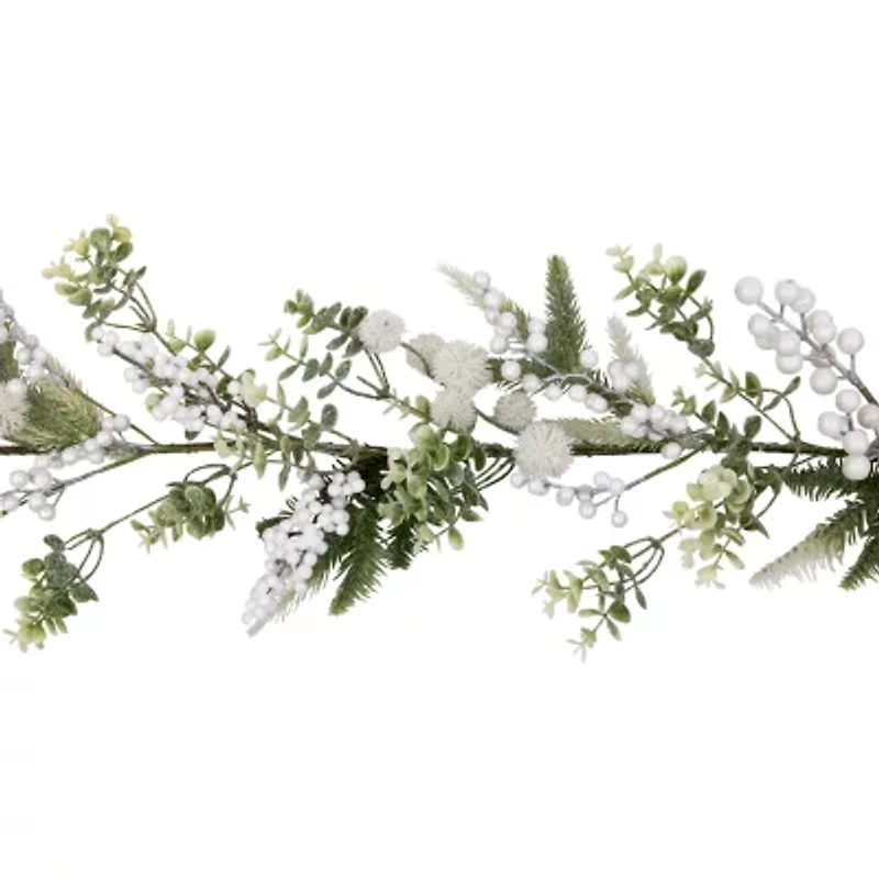 Northlight Glittered Berries And Eucalyptus Christmas Indoor Garland