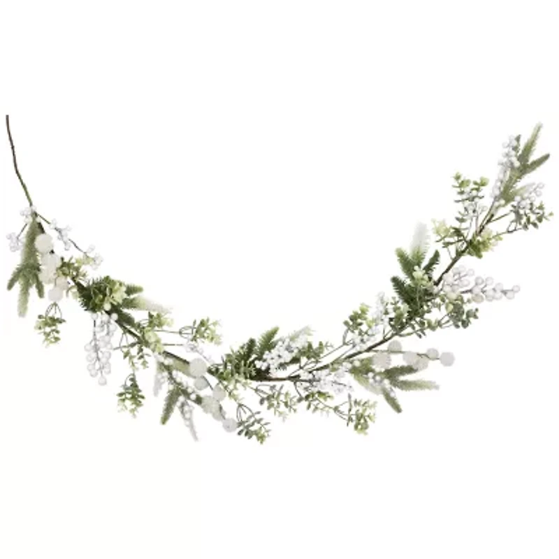 Northlight Glittered Berries And Eucalyptus Christmas Indoor Garland