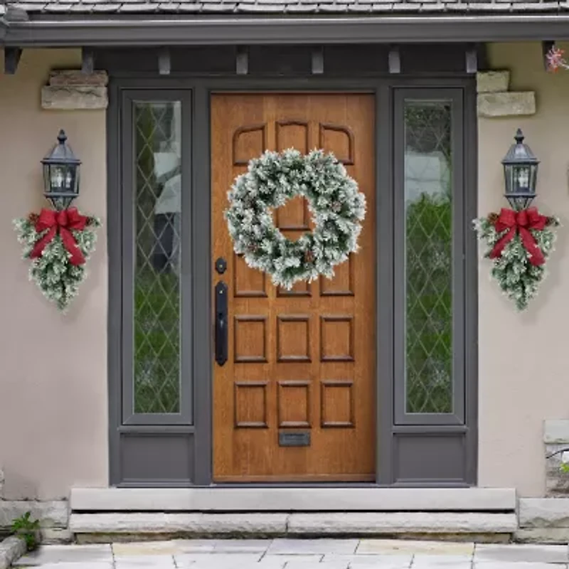 Northlight Snow Flocked Angel Pine Wreath
